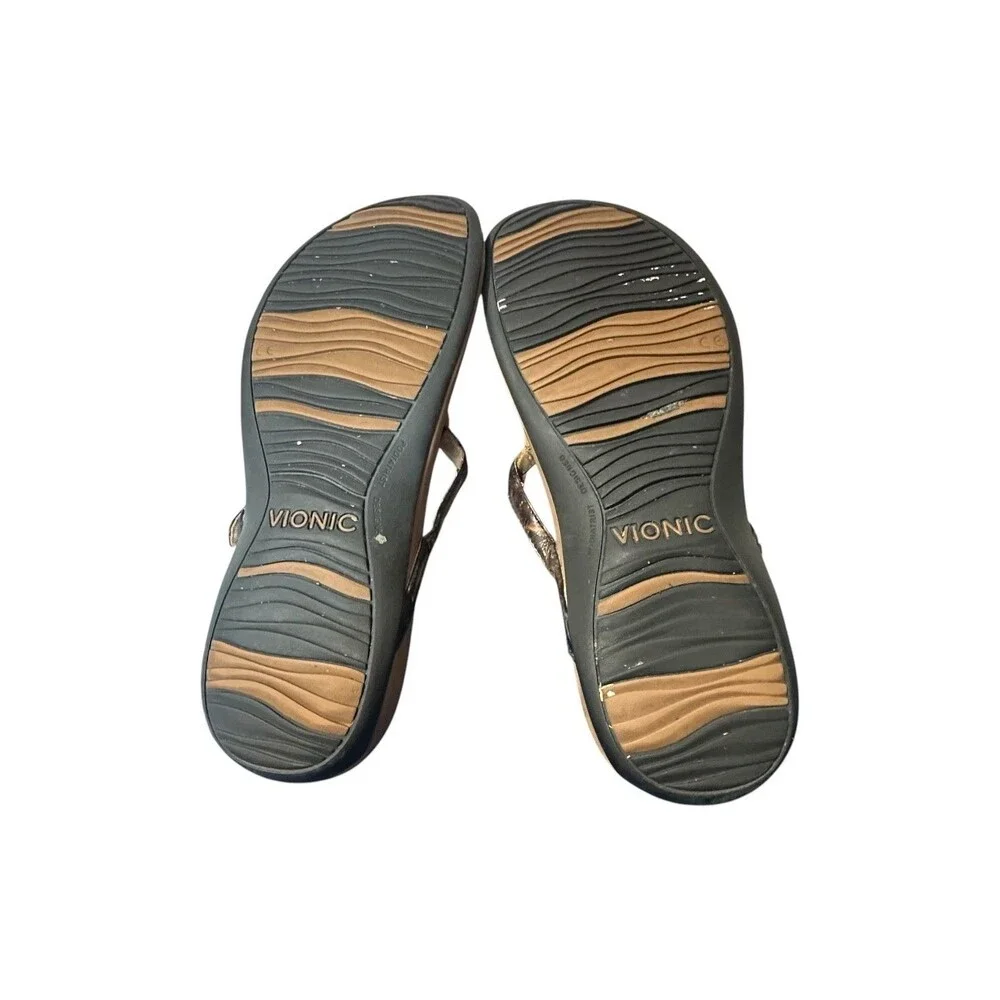 Vionic Karina Snake Skin Arch Support Thong Sandals Flip Flop Women’s Size 8